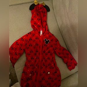 Size 6 Minnie Mouse Rain Jacket with Minnie Ears hood